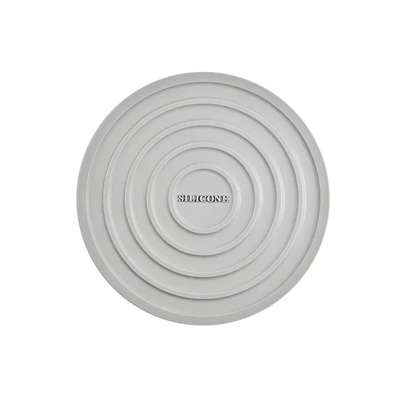 

1PC Silicone Mat Coasters Food Grade Material Placemats Anti-slip Table Mats Kitchen Accessories Round Coasters Placemat 188mm серый