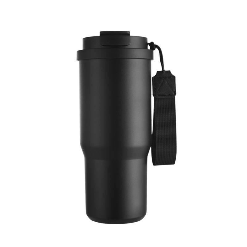 304 Stainless Steel Insulated Coffee Tumbler with Lanyard - Portable Dual Use for Hot & Cold Beverages