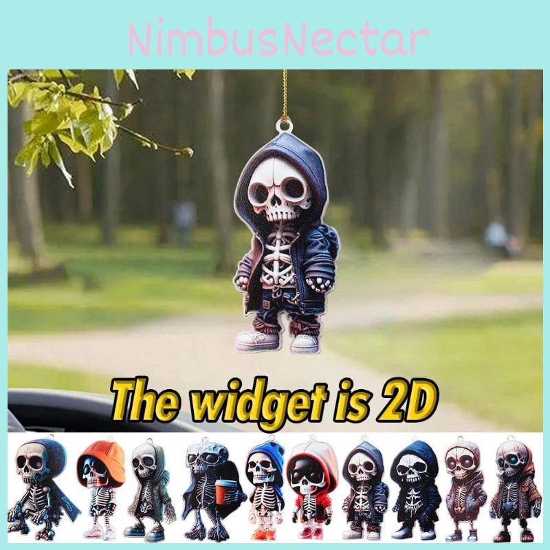 Cartoon Skull Acrylic Car Hanging Decor Halloween Tree Decoration For Home Colors)