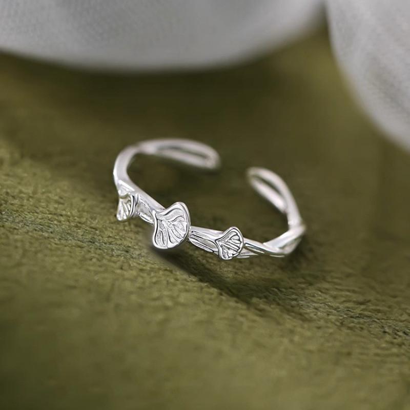 Stilvoller Kupfer Geometrischer Blattring Für Damen Verstellbares Modisches Accessoire 2024 Frühjahrskollektion