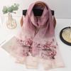 Four Season Silk Wool Scarf Women Hijab Pashmina Shawls Wrap Bandana Blanket Floral Pashmina Embroidery Scarves Foulard Femme
