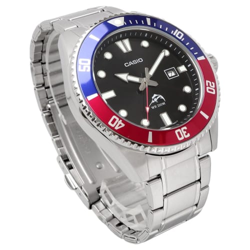 Casio CASIO Standard Analog Sports Watch MDV-106DD-1A2V Men's 20 ATM Water Resistant Blue/Red Bezel Metal Band Overseas Model