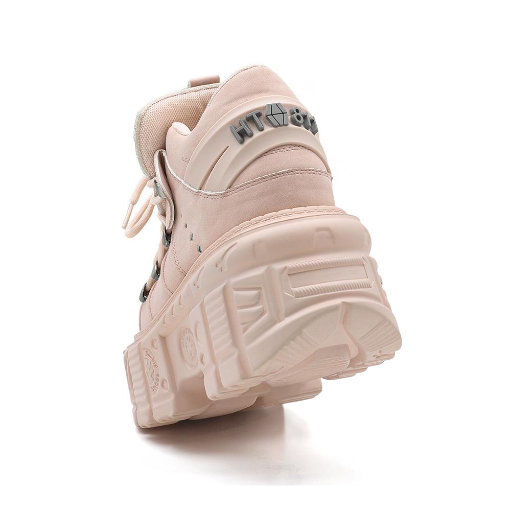 Sommerliche dicksohlige Metall-Muffin-Schuhe mit Absatz, Street-Punk-Schuhe mit Tanksohle, High-Top-Schuhe, Damenstiefel