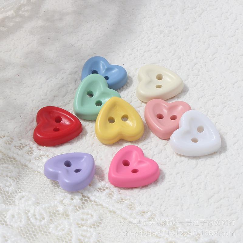 20 Pieces Cute Mini Heart Plastic Buttons Sewing Supplies for Women's Cardigans Blouses & Children's Garments DIY Button Craft