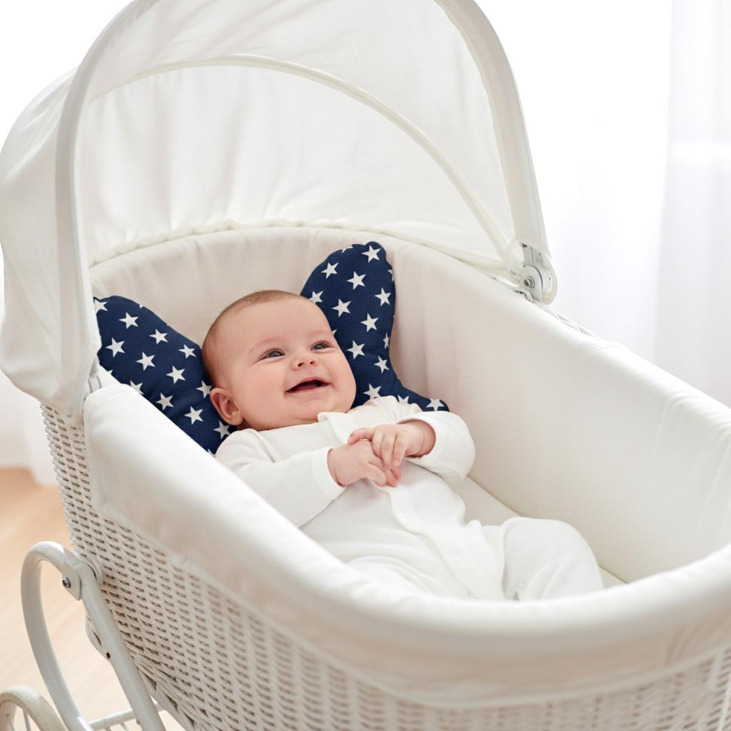 Poduszka antywstrząsowa motylek do wózka babyuniverse - granatowe gwiazdki