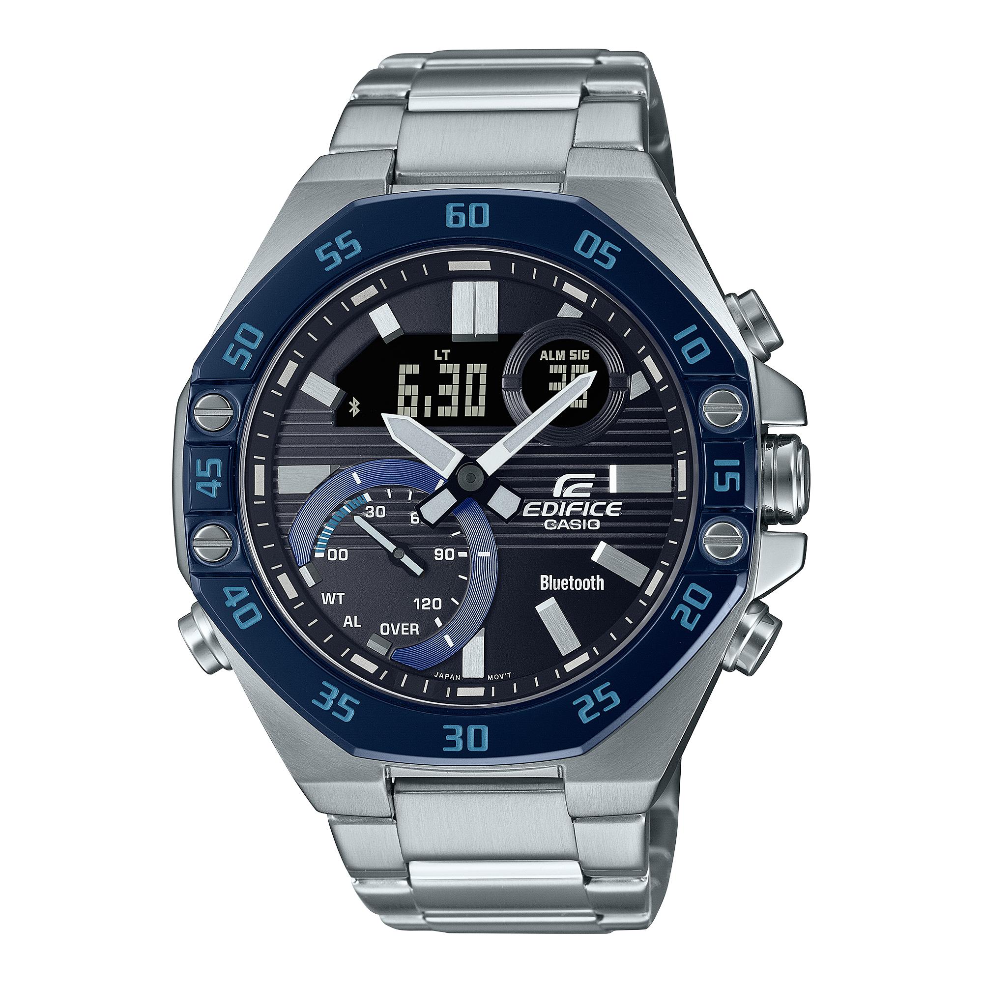 

Casio Men s Stainless Steel 100M Water Resistant Quartz Watch ECB-10YDB-1B синій