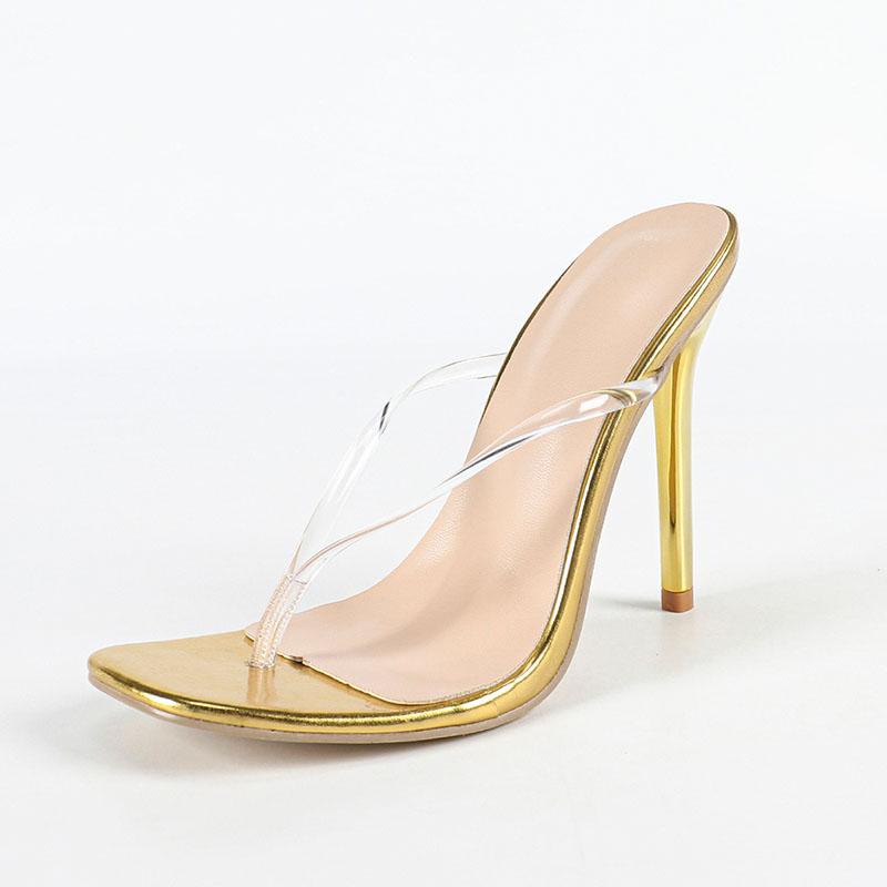 Fashion Female Super Thin Heels Sandals Slides Shoes For Ladies Luxury Fashion Square Toe Women Pumps Flip Flops Slippers Shoes