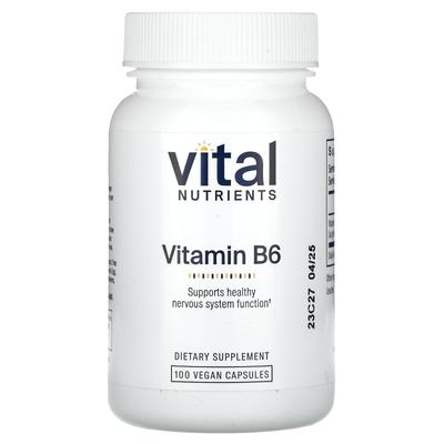 Vitamin B6, 100mg, 100 Vegetable Capsules