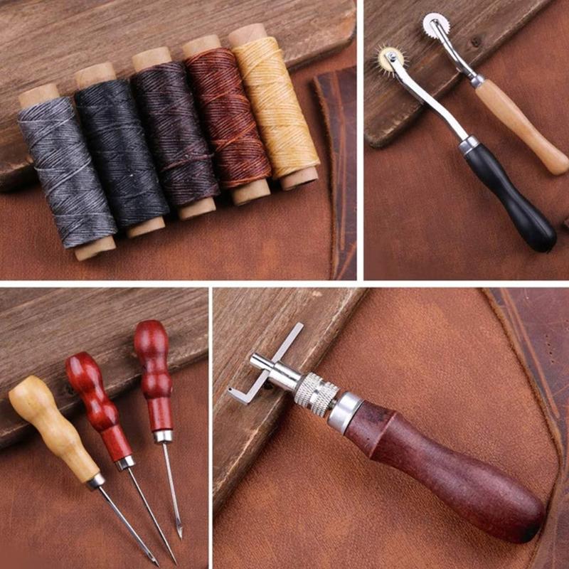 Leather Sewing Kits Upholstery Repair Kits with Stitching Needle, Sewing Seams Crochet Needle for Sewing DIY Crafting