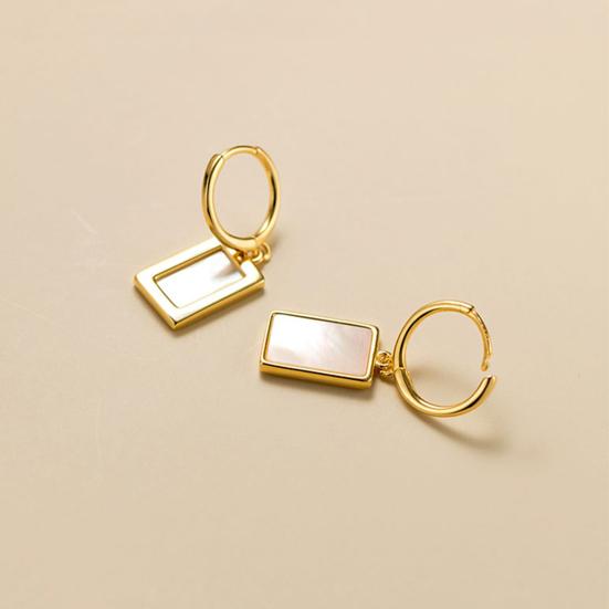 1 pár dámských náušnic huggie Antialergické Lesklé Geometrický Obdélníkový Tvar Kontrastní Barva Ozdoba Uší Nerezová Barvostálá Dámské Visací Náušnice