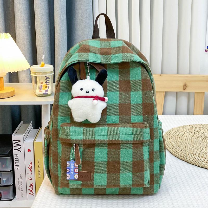 Retro backpack junior high school college student schoolbag women's new casual backpack niche large capacity