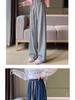 Women's 2025 Spring/Fall Straight Wide-Leg Drawstring High-Waisted Floor-Length Slimming Sweatpants