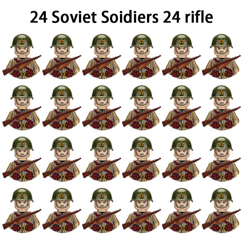 40/set World War II military building blocks National army soldier Character weapon assembly building block Children's toy gifts