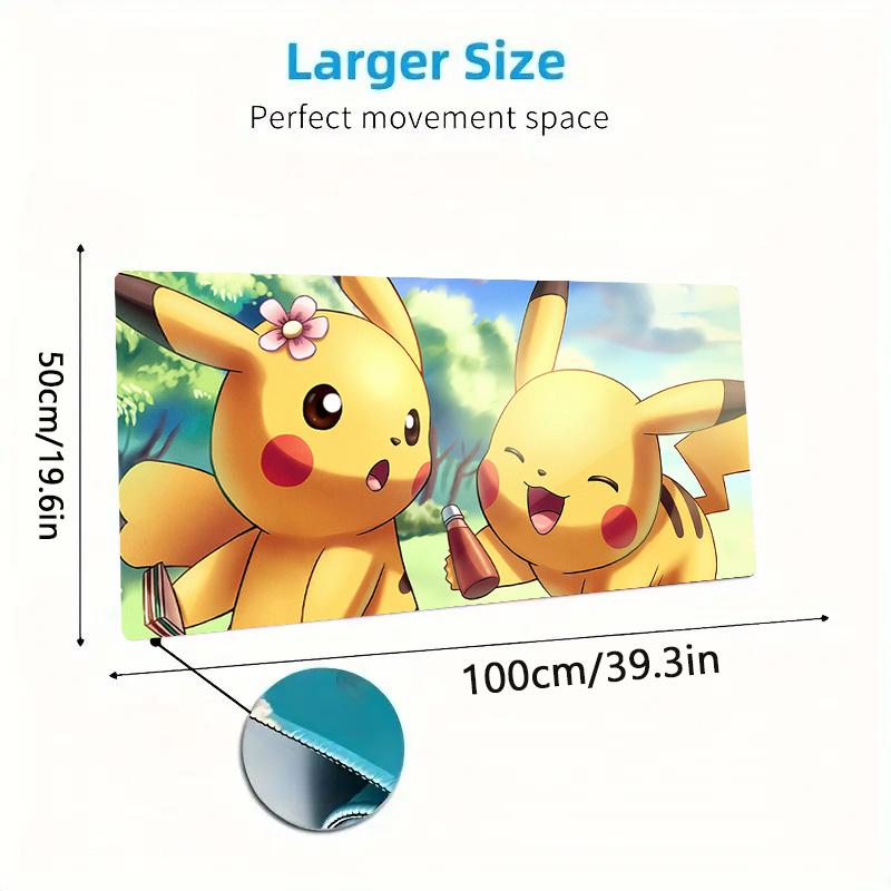 Pikachu Print Cushion Non-slip Laptop Tablet Big Mousepad XXL Mat Mini PC Playmat With Lock edge