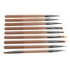 9pcs Nail Art Brushes Set UV Gel Brush Gel Tips Builder Nail Design Painting Tools for Home Salon Use Translucent Coffee