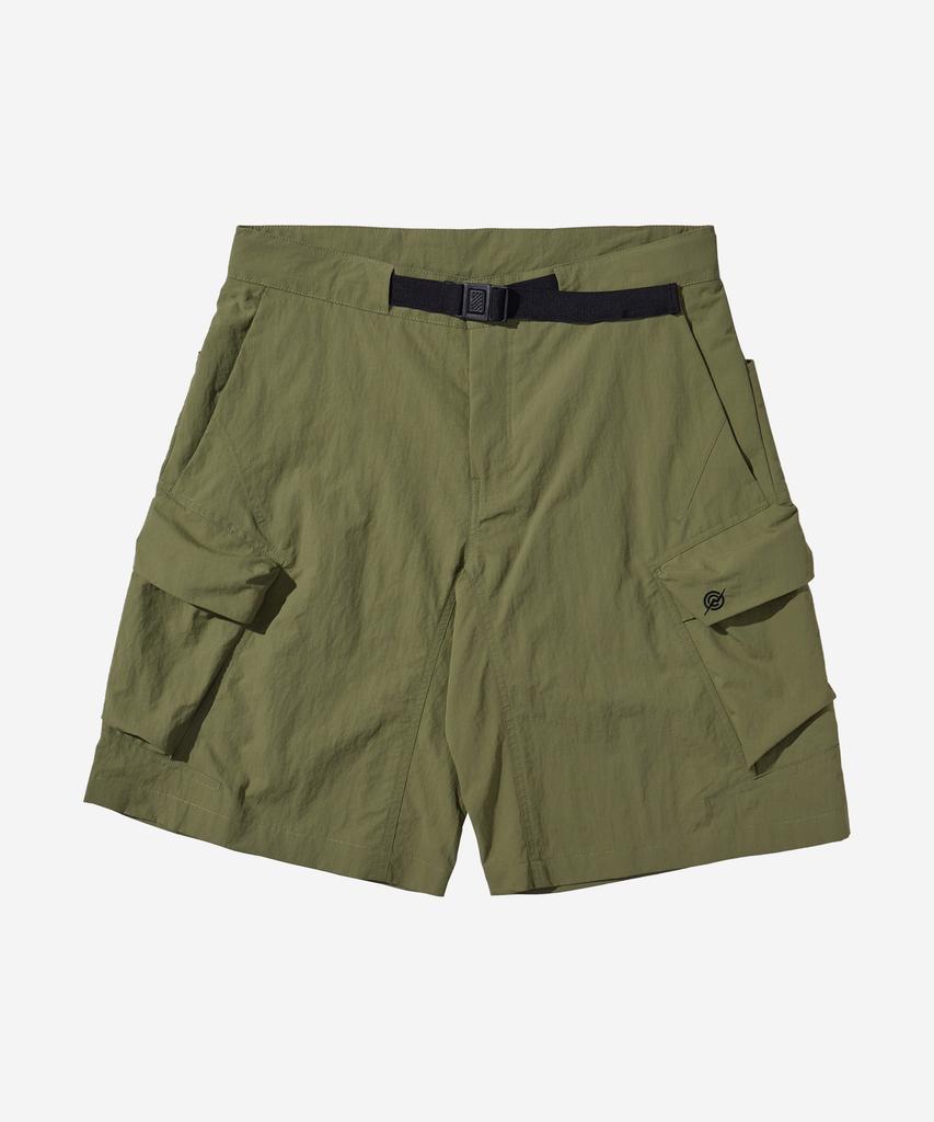 Kallapataleu Nylon Belted Cargo Shorts - Olive Khaki