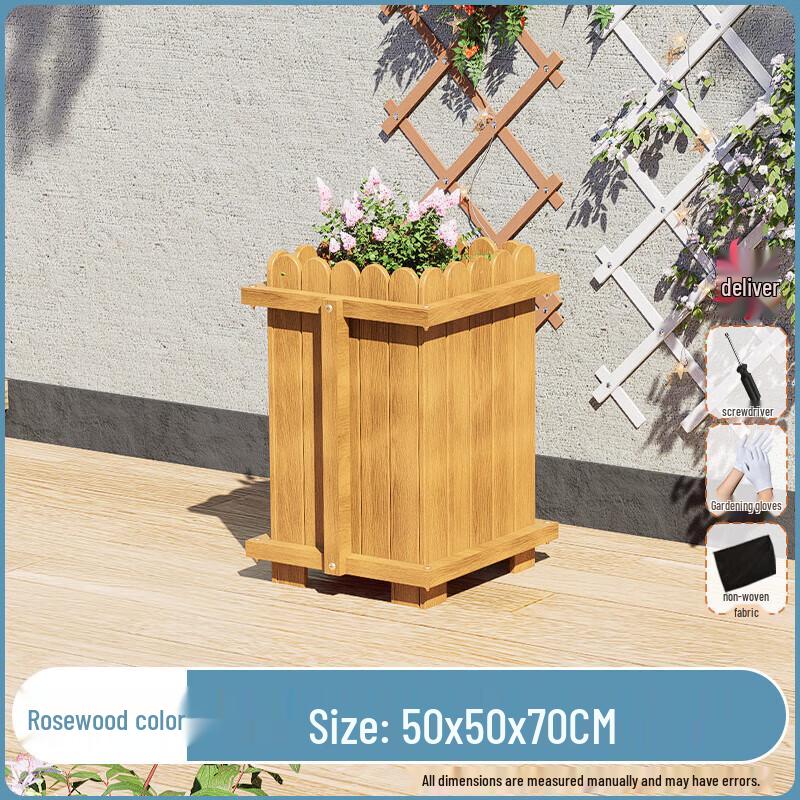 Hualongdun Carbonized Solid Wood Outdoor Planter Box