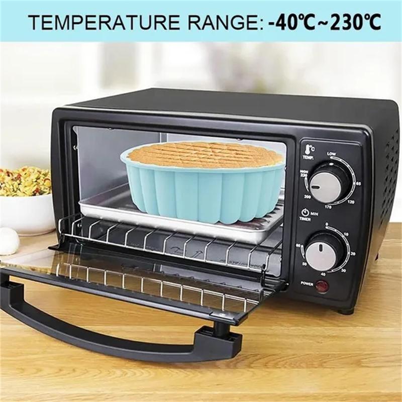 1pc Silicone Round Pan Charlotte Cakes Baking Pan Sponge Flan Mold DIY Strawberry Shortcake High-temperature Resistant Kitchen Silicone Moulds