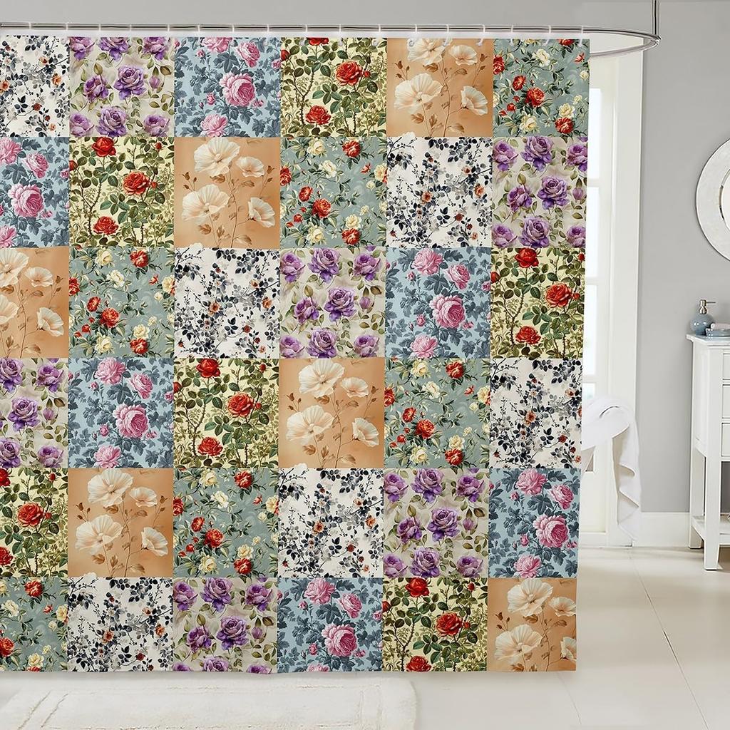 Cartoon Dogs Shower Curtain Set,Polka Dots Printed Shower Curtain Set,Girls Boys Adult Cute Pet Animals Waterproof Fabrics Pug
