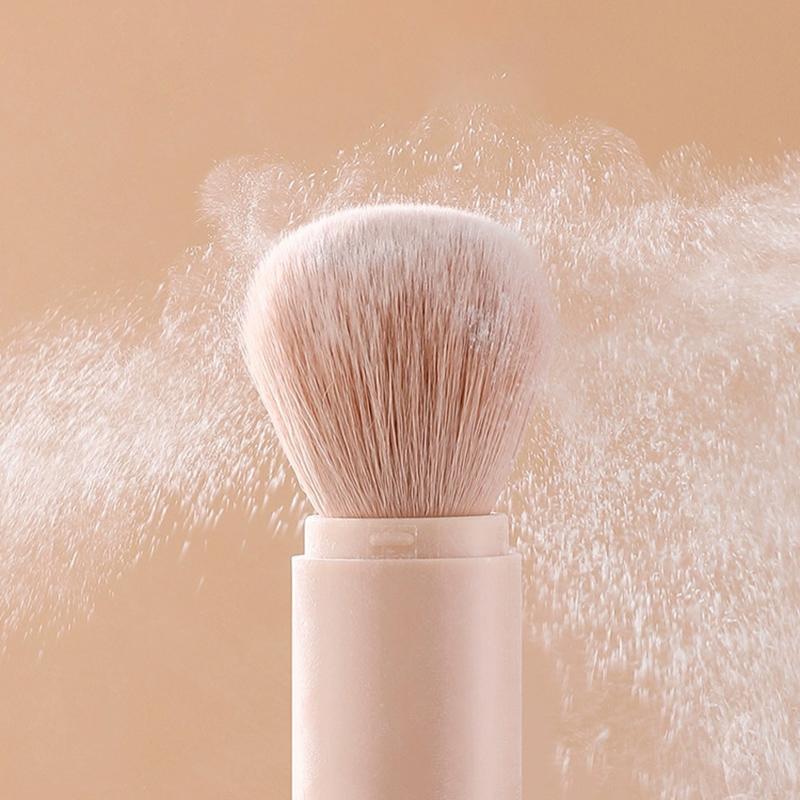 Portable Powder Blusher Brush With Cover 4 in 1 Travel Small Set Makeup Eye Shadow Telescopic Multi-Function Mini Makeup Tool