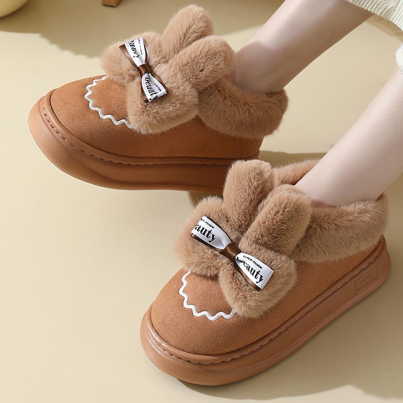 New Winter Women's Outer Wear Fleece Warm Snow Boots Cotton Shoes Indoor Thick-soled Plush Rabbit Cotton Boots