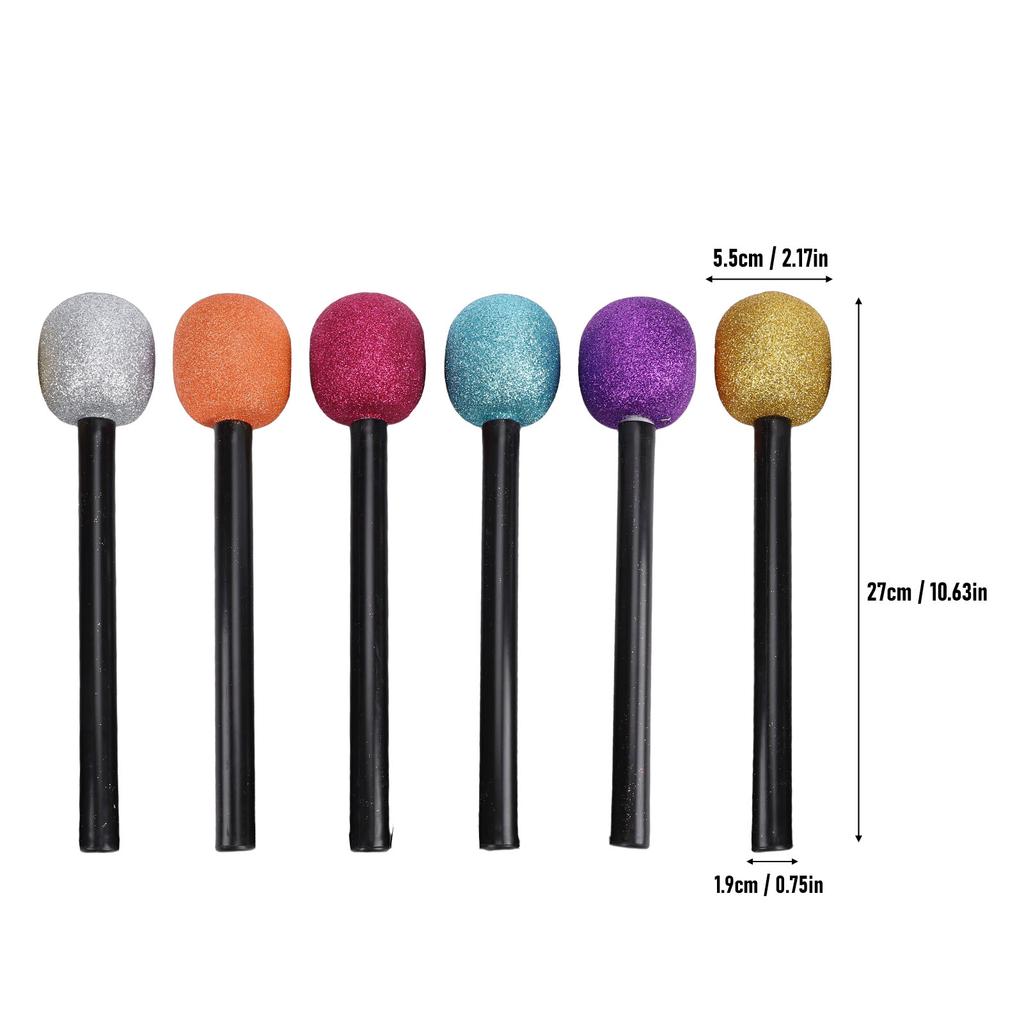 6Pcs Multicolor Microphone Prop Plastic Faux Microphone Ornaments parties Decorations For Stage Karaoke Costume Birthday Party