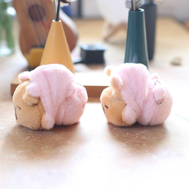 Niedlicher und niedlicher Flip Kapibala Anhänger Plüschtier Puppe Capybara Taschenanhänger Dekoration Schlüsselanhänger Puppe