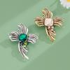 Vintage Cross Glass Rhinestone Brooch for Women Pin Casual Party Accessories Gifts Friends