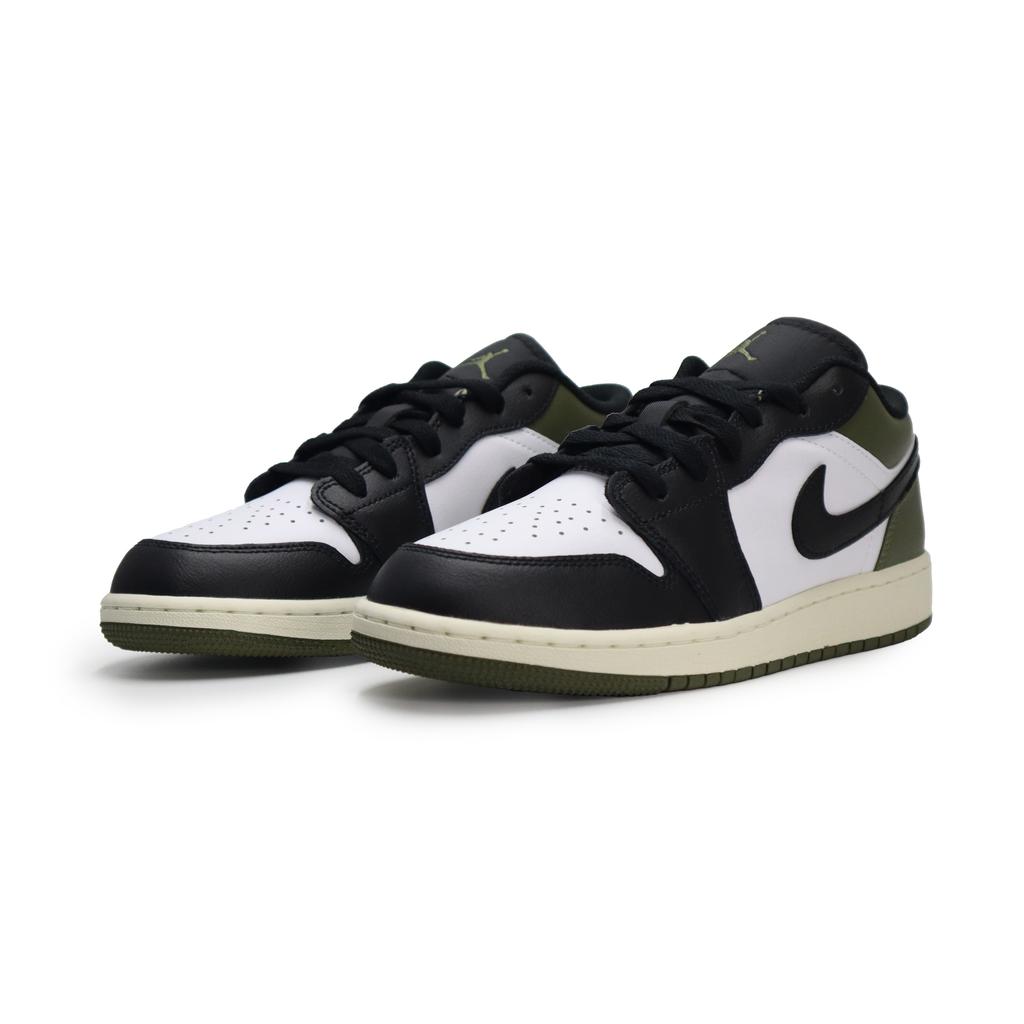 Jordan Air Jordan 1 Low Top Vintage Basketball Shoes Unisex Black White Green 553558-092(Team448-2)