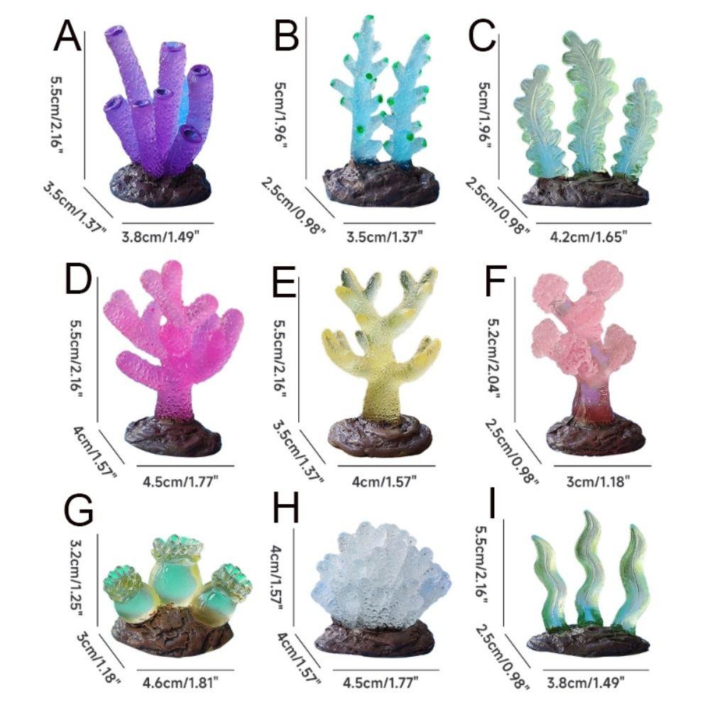 Undersea Artificial Fake Coral Water Plants Landscape Fish Tank Luminous Simulation Coral Aquarium Decoration Micro Ornaments
