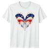 Patriotic Butterfly Heart Womens T-Shirt Fourth Of July Americana Gift For Her