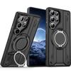 Samsung S26ULTRA Phone Case with Magnetic Rotating Ring Holder and Drop-proof Protection.