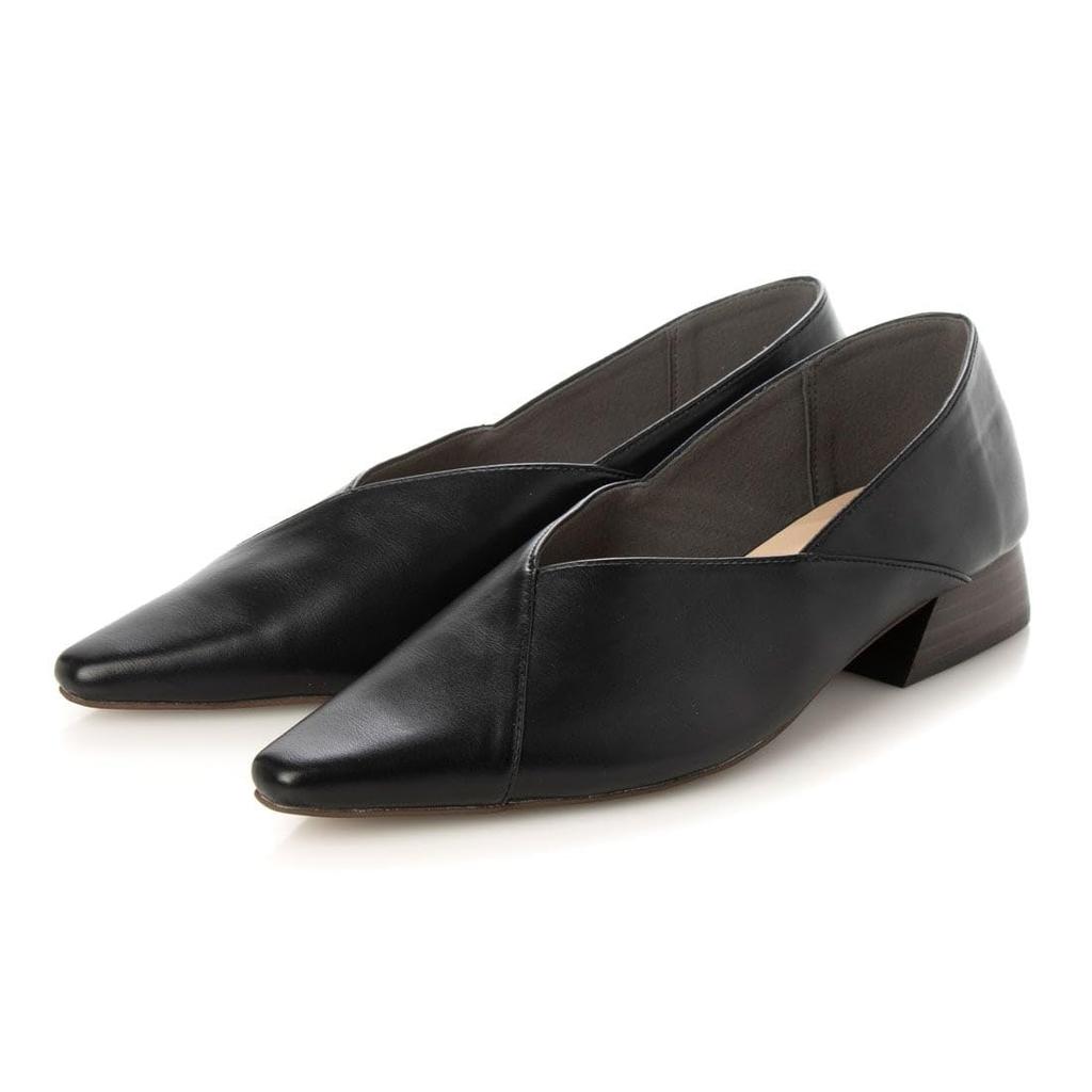 Evol Women's V-Cut Pointed Stack Heel Pumps, IU5031 BL, Size 22.5 Cm