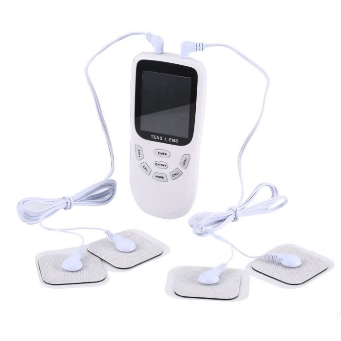 AST1009 Stimulation musculaire transcutanée 4 électrodes électrodes Double sortie massage 40 niveaux d'intensité