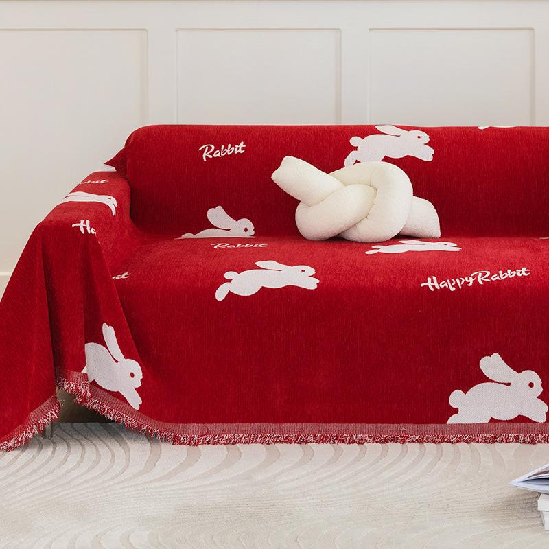 Nordic Sofa Cover Cloth Simple Modern Non-Slip Sofa Cushion Four Seasons Universal Cover Cloth Anti-Scratching Thickened Chenille