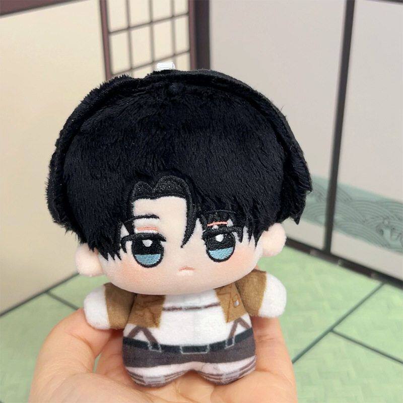 Anime Attack On Titan Levi 10Cm Soft Plush Backpack Charm Cartoon Stuffed Doll Keychain Pendant Gift For Anime Fans