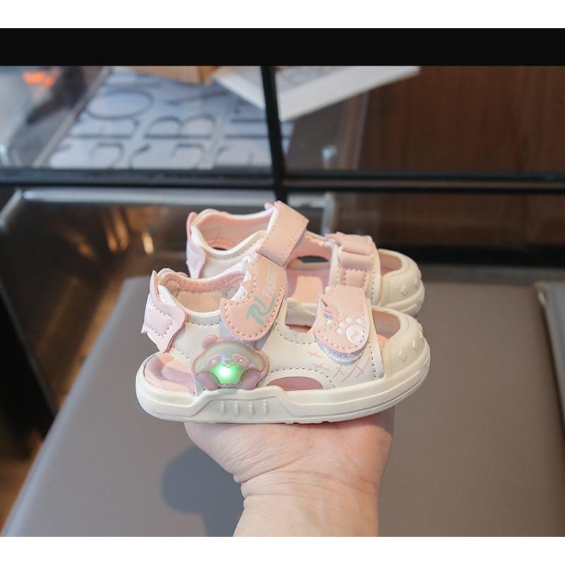 New Summer Luminous Closed-toe Sandals, Waterproof Soft Sole Toddler Walking Shoes