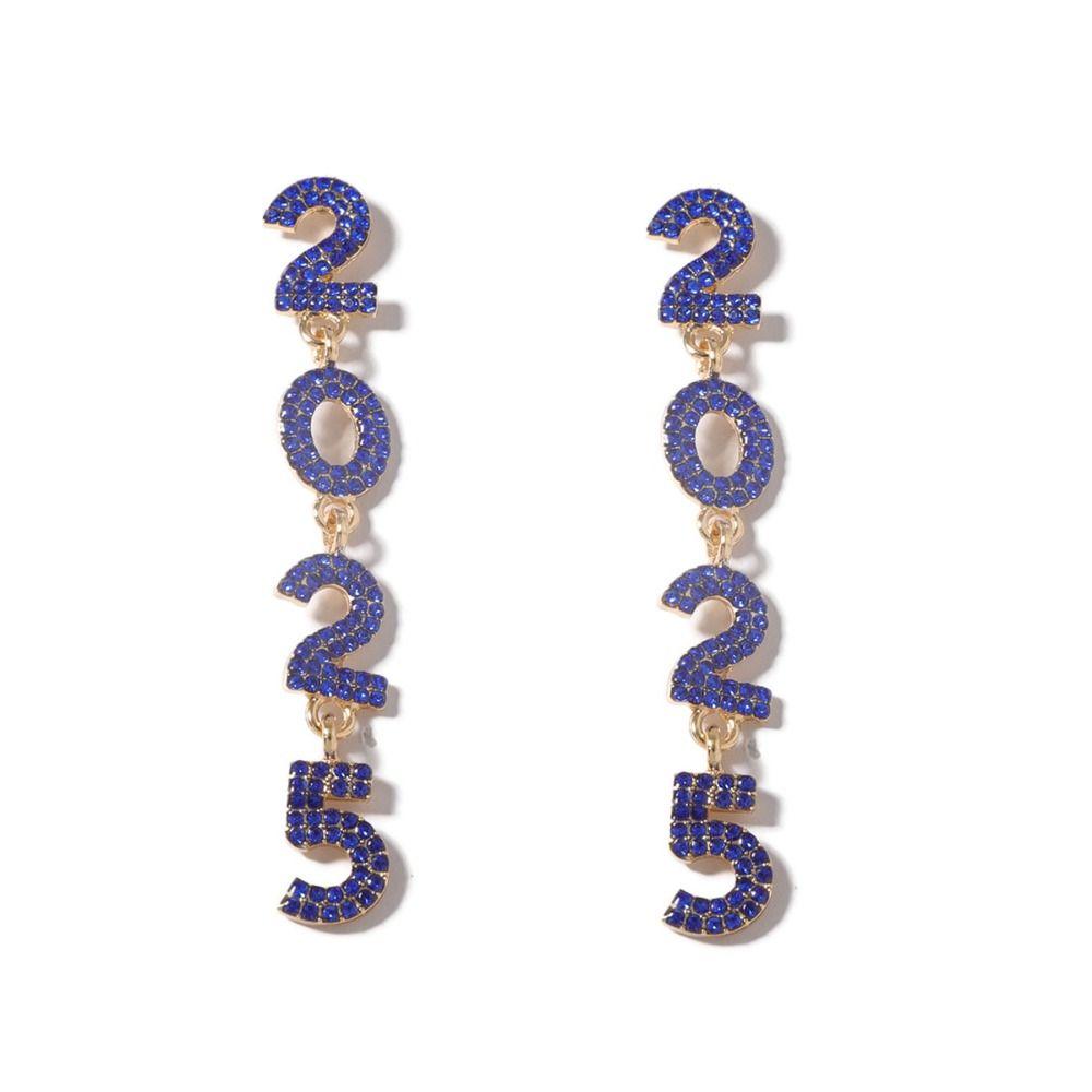 Aesthetic Happy New Year Earrings Jewelry Crystal Party Earrings  New Year
