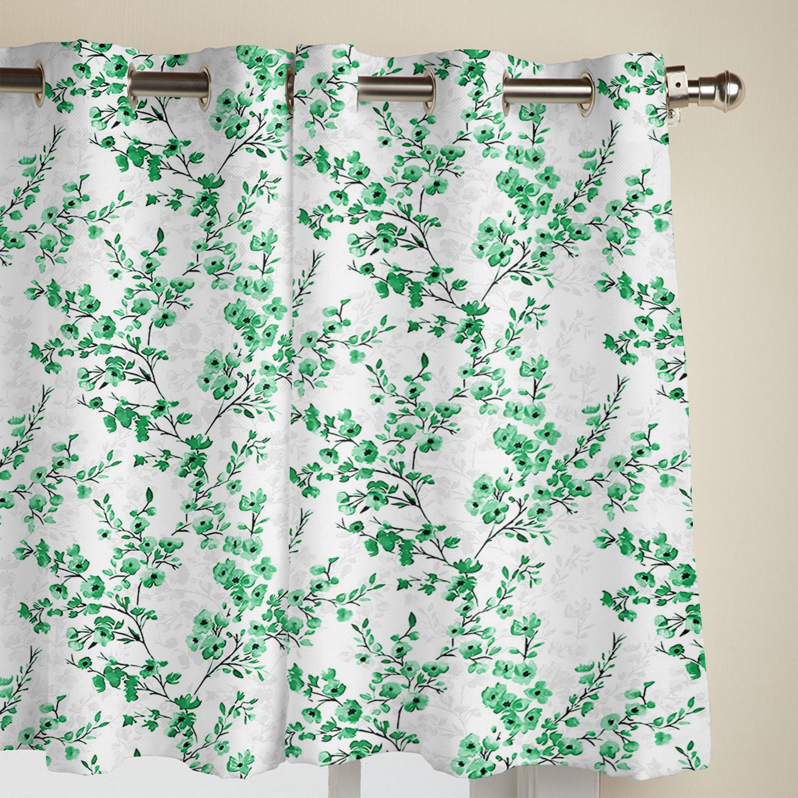 Цветочные акварельные листья занавески для спальни гостиной оконные шторы жалюзи кухня — фото 5