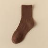 Unisex Mid-Calf Socks: Autumn/Winter High-Elastic, Solid Color, Casual Warm Socks
