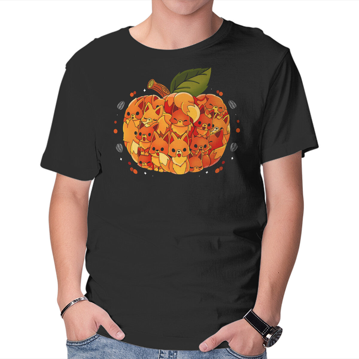 Unisex Crew Neck T-Shirt Harvest Of Foxes Graphic Short Sleeve Casual Tee XXL
