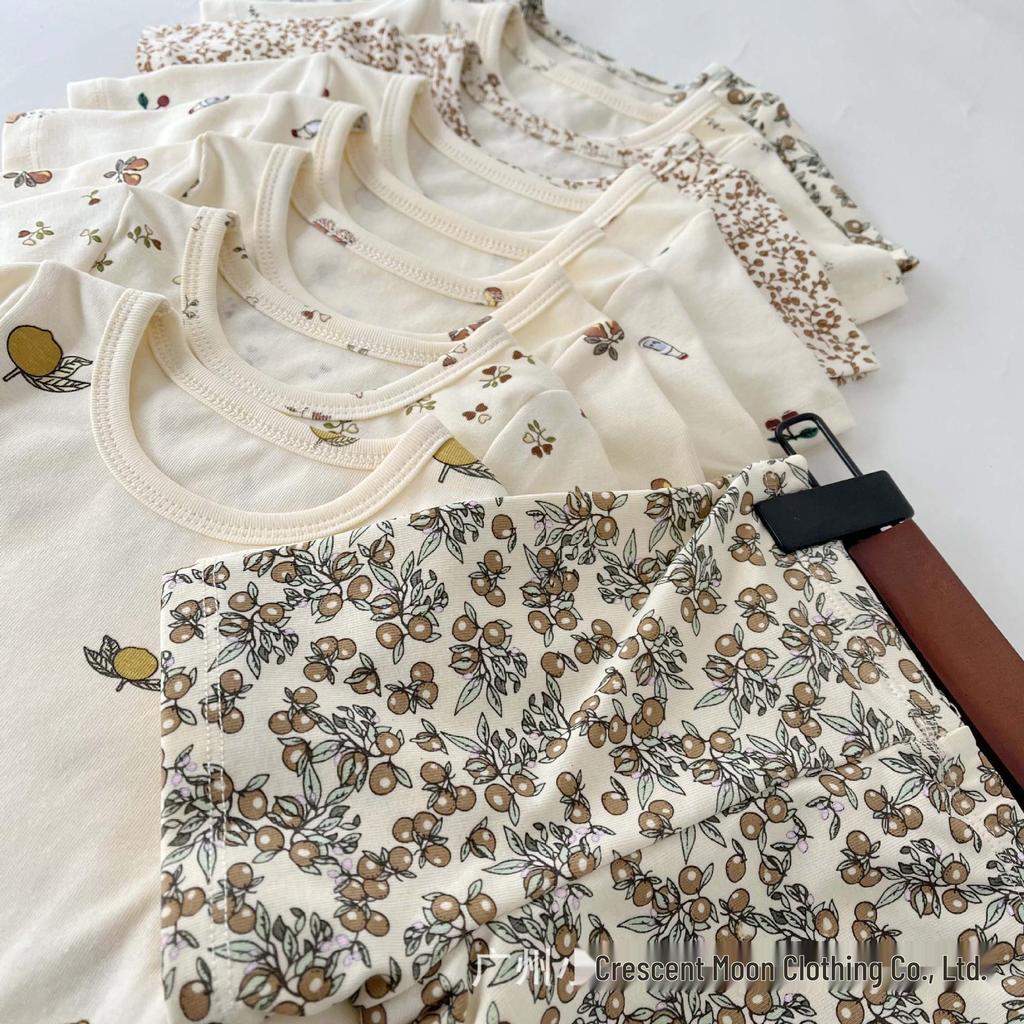 Danish-style Cotton Girls' Summer Pajama Set - Short Sleeve