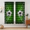 Set Of 2 Football Patterned Printed Curtains Window Decorations Home Room Curtain Made Polyester