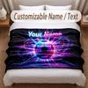 Soccer Theme Soft Blanket Personalized Custom Name Text Print Warm Blanket Home Sofa Bedroom Decor