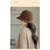 Women S Vintage Bowknot Bucket Hat Warm Fall Winter Elegant Face Slimming Hat