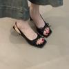 Summer Women Sandals Fashion Butterfly-knot High Heel 2026 Outdoor Dress Singbacks Sandalias Square Toe Sandalias De Tacón