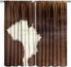 Leopard Print Curtains Rustic Safari Theme 3D wild Animal Fur Skin Brown Farm Window Treatments for Kids Living Room Bedroom