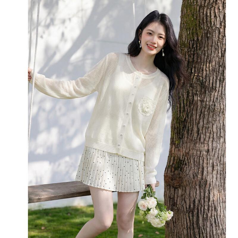 Mocana Women s Vintage Lace Thin Knit Long-Sleeve Top One Size