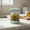 Strainer Mesh Hourglass Shape Pickle Jar with Fork Kimchi Making Jar  Kitchen