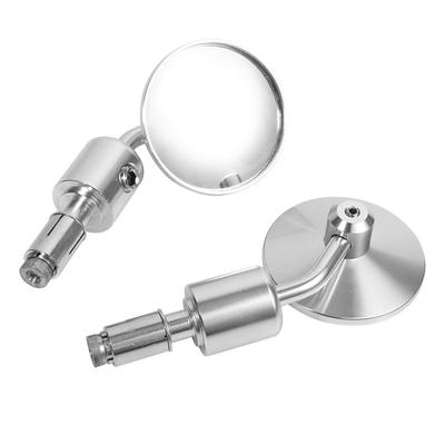 Round Bicycle Handlebar Bicycle Adjustable Reflector 7/8" Mirror, Wide-Angle Mirror, Wide-Angle (Silver)